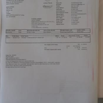 iPhone Online Satış Fatura Problemi