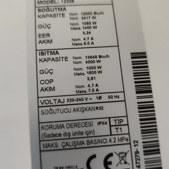 Arçelik Ekolojik İnverter Model:12326 12.000btu CH38 Hatası