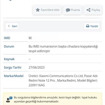 IMEI'SI Kopyalanmış Ürün Satan Trendyol