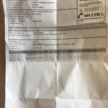 Anadolu Jet Uçuş İşlemlerinin Eksikliği Ve Şahsımın Maddi Olarak Mağduriyeti