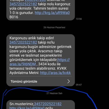 Aras Kargo Dericiler Şubesi Yalan Beyan