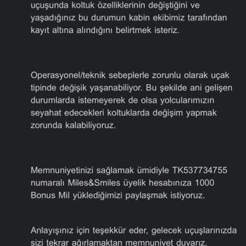 THY Ücret Ödenen Koltuğun Başkasına Satılması