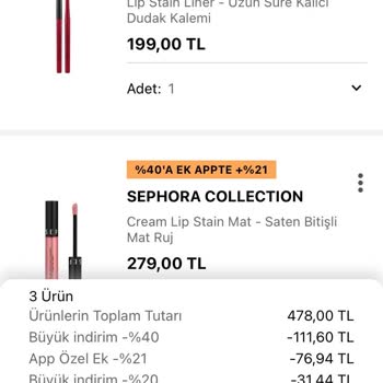 Sephora Kampanya İndirim Sorunu