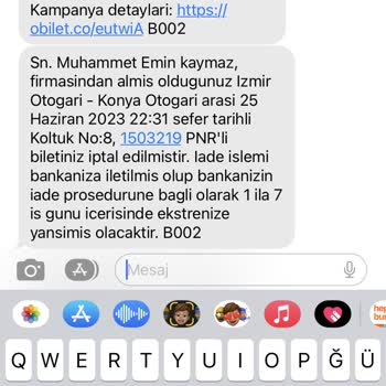 Obilet Geri İade Sıkıntısı