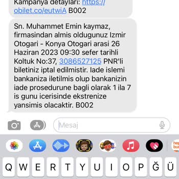 Obilet Geri İade Sıkıntısı