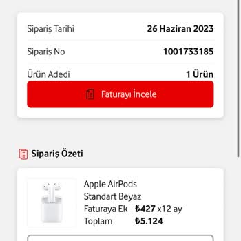 Vodafone Faturaya Ek Cihaz Gelmedi İptal Talebi Oluşturulmuyor