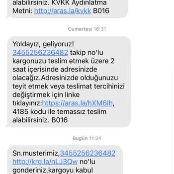 Aras Kargo Niğde/Bor Şubesi Kargomu Getirmedi
