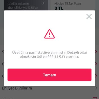 TikTak Kirala Pasifik Statüsüne Alındım