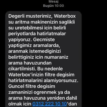 Waterbox Tekrarlayan Mesajlar Bitmek Bilmeyen Telefon SMS Leri