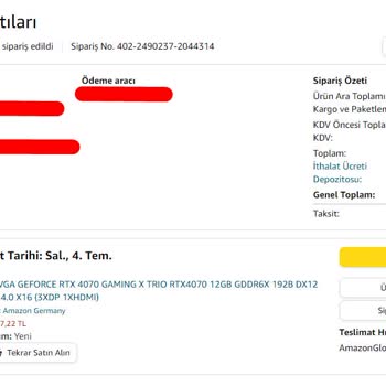 Satıcısı Amazon Olan Ürün Satın Alımdan 21 Geçti Teslim Edilmiyor.