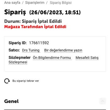 Drs Tuning Shop Drs Tuning Keyfi Sipariş İptali