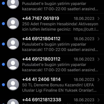 Vodafone +44 İle Başlayan Numaralardan Gelen SMS'ler