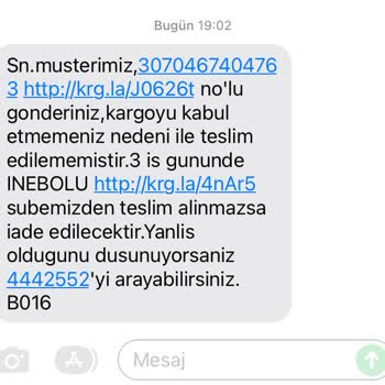 Aras Kargo İnebolu Şubesi Mağduriyeti Telefonlar Yüzümüze Kapanıyor