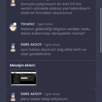 itemsatış Çalışmayan Kod İade Bekliyorum.