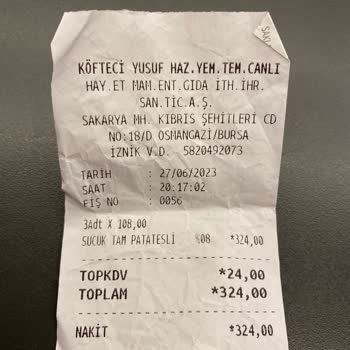 Köfteci Yusuf Görsel Fiyat Kasa Fiyatı Uyumsuzluğu