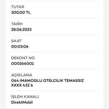 Önder Otel Erbaa Extra Ücret Talebi