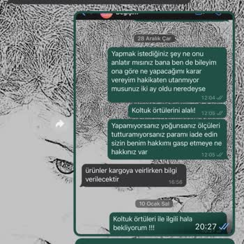 Sandalye.koltuk.kiliflarimiz (Instagram) Koltuk Kılıfı Satın Aldım, Ürün Gönderilmedi