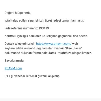 PttAVM Ücret İadesi Yapılmıyor