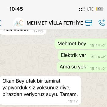 Villasepeti.com Tatil Bölgesinde Su Sorunu