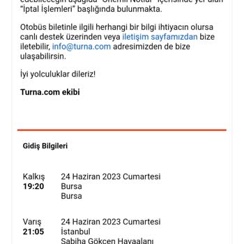 İstanbul Konfor Bilet İptali!