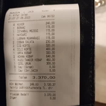 Kaşıbeyaz ADİSYON'A Özel Ürün Adı Altında Zorunlu Bahşiş Ekliyor.