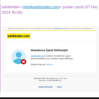 Sahibinden Hesabımın Kapatılması