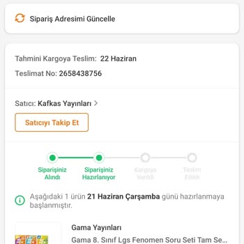 Kafkas Yayınları Siparişim Kargoya Verilmedi
