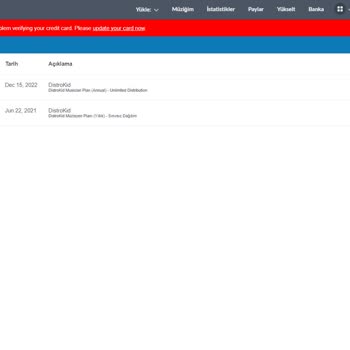 Distrokid Üyeliğim Bitmeden Para Talep Ediyor