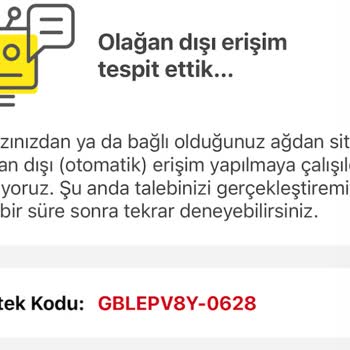 Sahibinden 'de Olağan Dışı Erişim Sorunu