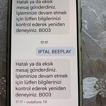 Vodafone Beeplay Servisi İptal Etmek İstiyorum