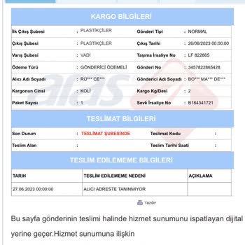 Aras Kargo Siparişim Boş Bir Bahaneyle Teslim Edilmiyor?