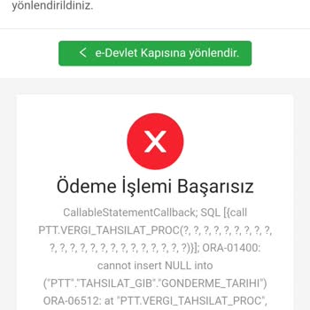 PTT Bank MTV Ödemesi Sistem Hatası