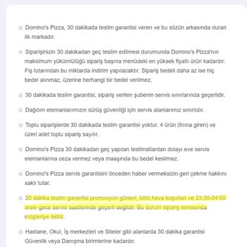 Domino's Pizza'nın Hizmet Anlayışı
