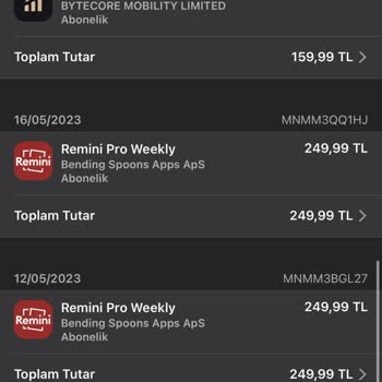 Remini Habersiz Mobil Ödeme Alımı
