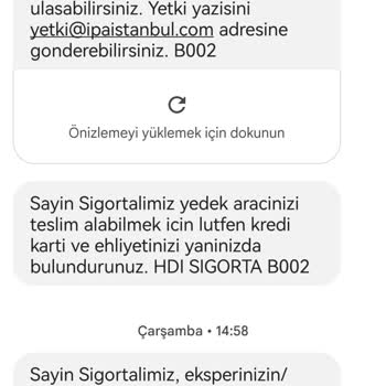 HDI Sigorta İkame Araç Ücret Talebi