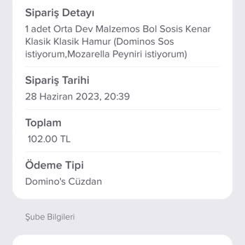 Domino's Pizza Gelmeyen Sipariş Ve Müşteri Hizmetleri