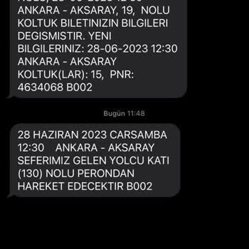 Yeni Aksaray Otobüs Firması Bilgi Olmaksızın Koltuk Değişikliği