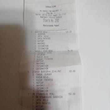 Burger King Eksik Ürün Eksik Malzeme