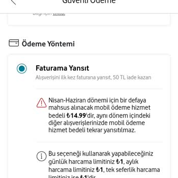 Vodafone Her Şey Yanımda Vodafone Mobil Öde (yeme) Me Sorunsalı