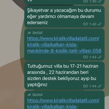 Kiralık Villada Tatil Çalışanların Kabalığı Ve Asla Yardımcı Olmaması