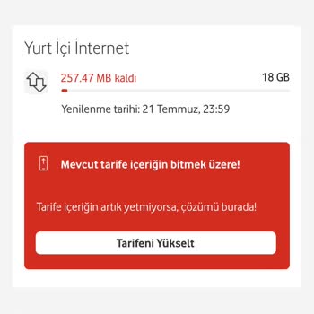 Vodafone İnternet Bitmeden Aşım Paketini Devreye Soktu