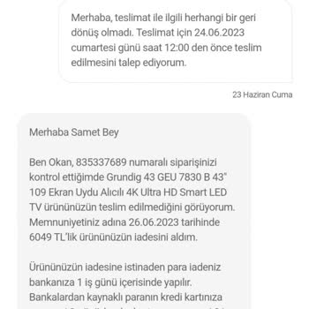 Hepsiburada Grundig 43geu 7830 Televizyon Siparişi