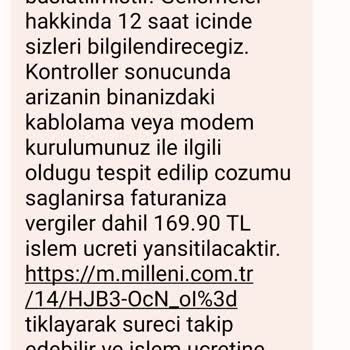 Millenicom Hatalı Servis Ücreti