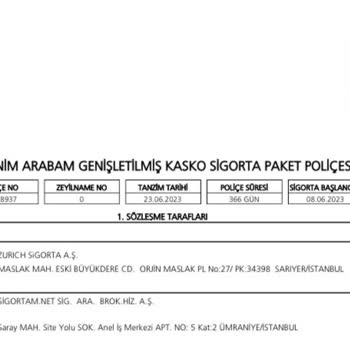 Sigortam.net Yanlış Poliçe Tarihi