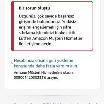 Amazon Prime Şifre Yenileyemiyorum