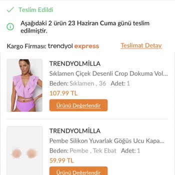 Trendyol 'dan Gelmeyen Ürünüm Teslim Edildi Görünüyor