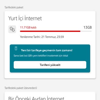 Vodafone Faturama Yansıtılan Fazla Tutar