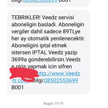 Veedz-tr.com Veedz-istem Dışı Abonelik Yapılması