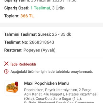 Trendyol Yemek Ve Popeyes Yanıltması