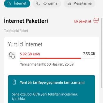 Vodafone Eksik 18 GB İnternet